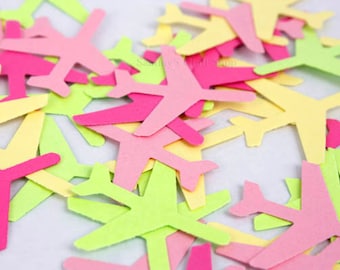 Airplane Confetti Party Decorations, Pink Airplane Party, Paper Airplane Cutout  (50 CT)