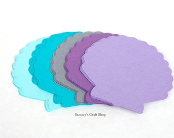 25 Sea Shell Die Cuts, Our Little Mermaid Party Decorations, Splish Splash Mermaid Birthday Bash Confetti, Under the Sea Cutouts, Confetti