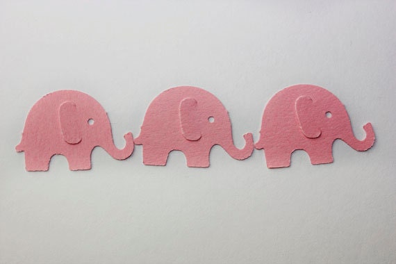 50 Pink Elephant Confetti Baby Girl Shower Table Decor Die Cut Elephants Birthday Party Supplies Elephant Theme Scrapbook
