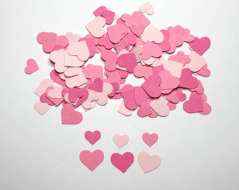 Valentine's Day MINI Pink Heart Confetti, Paper Heart Cutouts, Heart Decor Party Decorations, Table Scatter (600 Ct)