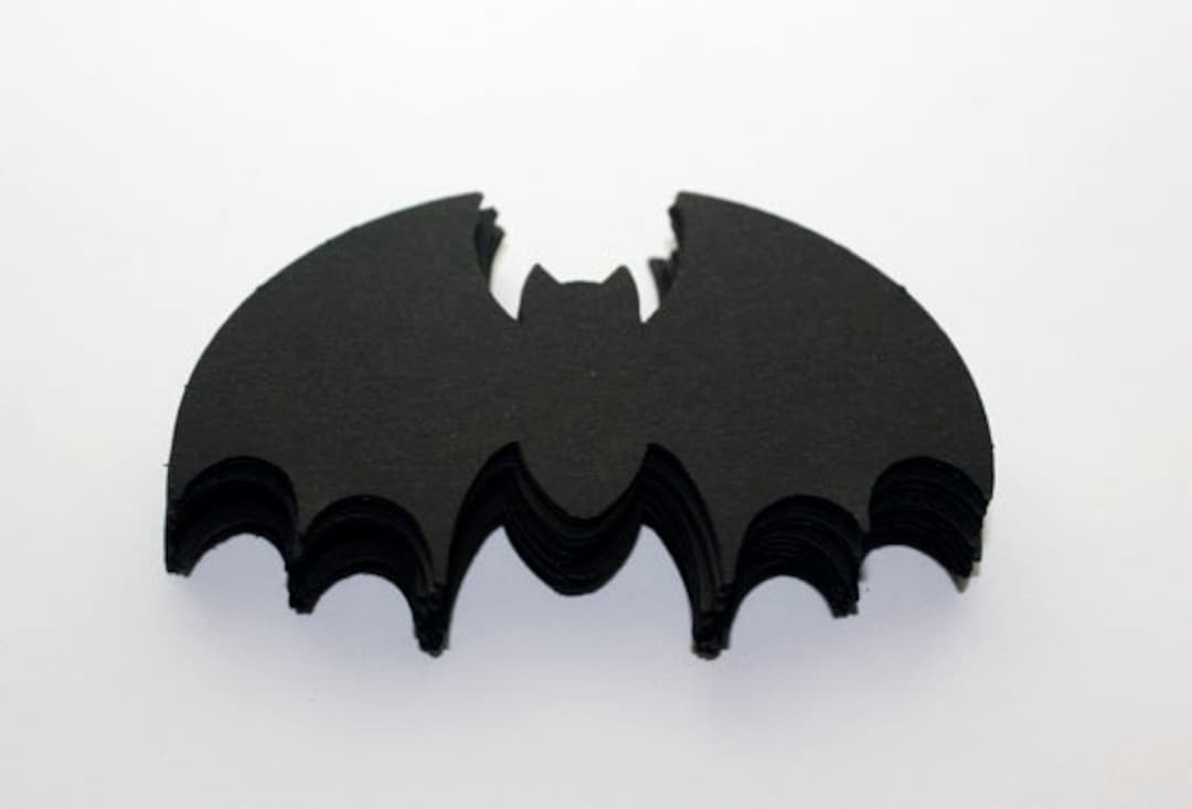 25 Halloween Bat Die Cut, Black Paper Bats Decoration, Vampire Bat Die