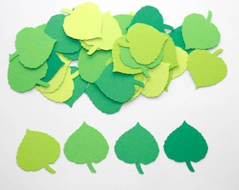 100 Green Leaf Confetti, Paper Leaves Cut outs Party Decoarations, Spring Party Supplies, Wedding Leaf Cut Outs, Garden party, Safari Party