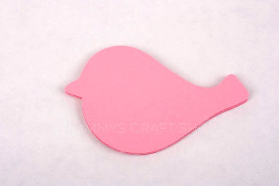 25 Pink Bird Tags Die Cut Birds Baby Girl Bird Shower Bird | Etsy
