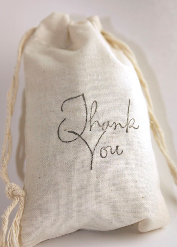 10 Thank You Favor Bags 3x5 Muslin Bag Wedding Gift Bags | Etsy