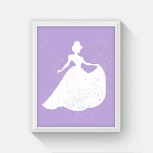 Purple Princess Print Instant Download, Princess Printables Nursery Art, Grils Room Princess Fairytale Print, Kids Room Decor, Fairy Dust