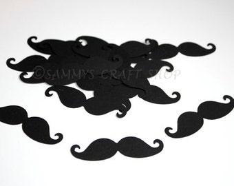 Mustache Baby Shower Decorations, Black Mustache Confetti, Oh Boy Baby Bash, Little Man Mustache First Birthday Party Supplies (50 Ct)