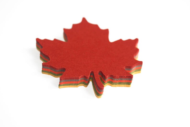 25 Autumn Leaf Die Cuts, Paper Maple Leaves, Thanksgiving Leaves Table Decor, Leaf Gift Tags image 5