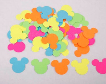 100 Bright Mickey Mouse Confetti, Mickey Mouse Beach Party Luau Confetti, Baby Shower Mickey Mouse Decorations, Minnie Mouse Party