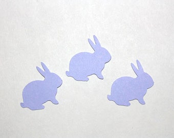 50 Lavender Bunny Confetti, Die Cut Bunnies, Birthday Party Supplies, Baby Shower, Easter Confetti, Scrapbook, Purple Rabbits