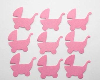 Pink Baby Carriages Stroller Die Cuts, Carriage Theme Baby Shower Decorations, Baby Buggy Cut Outs, Baby Stroller Decorations, Girl Birthday