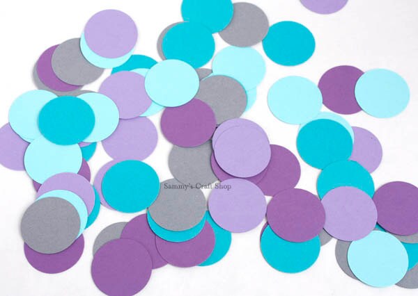 Mermaid Birthday Confetti Circle Confetti Under the Sea Theme Party Decorations Table Scatter Purple Aqua Party Decor 100 CT