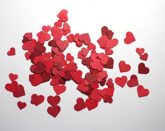 600 Valentines Day Heart Confetti, MINI Red Heart Confetti, Valentines Day Decor, Wedding Confetti Bridal Shower Decorations