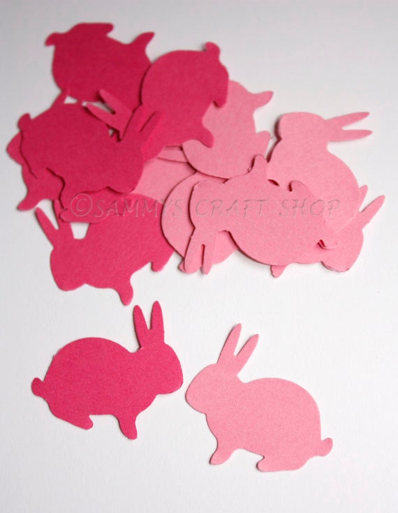 Pink Bunny Party Decoration Confetti Easter Table Decor Bunny First Birthday Girl Party Paper Bunny Spring Bunny Baby Shower