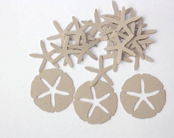 200 Beach Confetti, Sand Dollar Confetti and Star Fish Confetti, Beach Party, Beach Theme Wedding Decor, Bridal Shower, Sea Shell Confetti