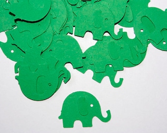 50 Green Elephant Confetti, Elephant Birthday Party Supplies, Gender Neutral Baby Shower, St. Patrick's Day baby