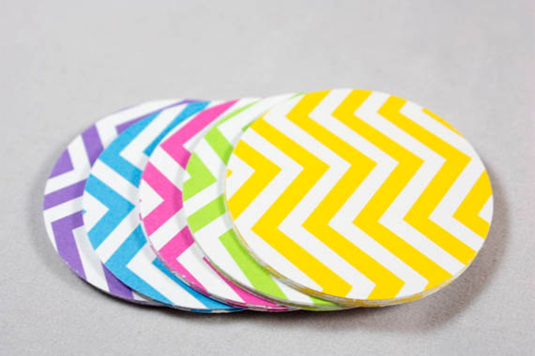 25 Chevron Die Cut Paper Circles 2 Inch Circles Tags Etsy