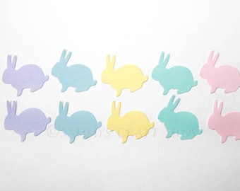 Easter Bunny Confetti, Pastel Bunny Birthday Party Decorations, Spring Baby Shower Cut Outs (100 CT)