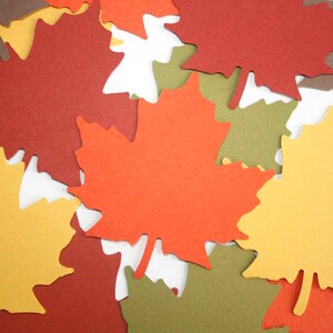 25 Autumn Leaf Die Cuts, Paper Maple Leaves, Thanksgiving Leaves Table Decor, Leaf Gift Tags image 3