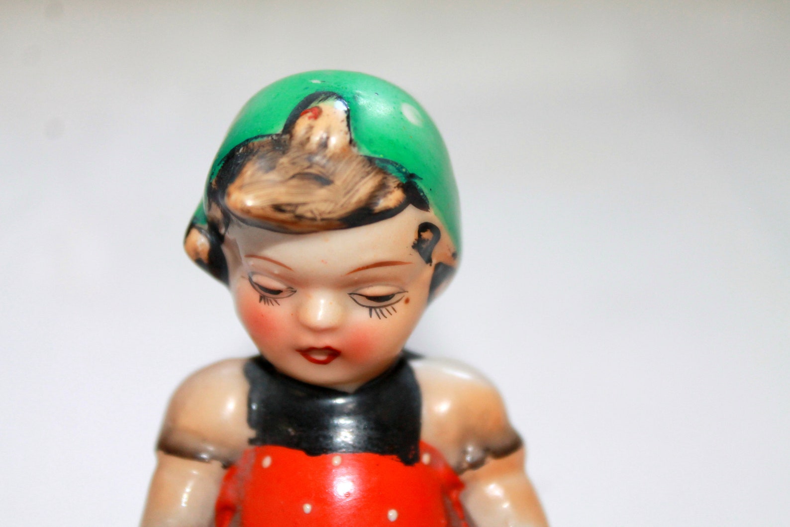Vintage German Girl Figurine Hummel Style Hand Painted Etsy