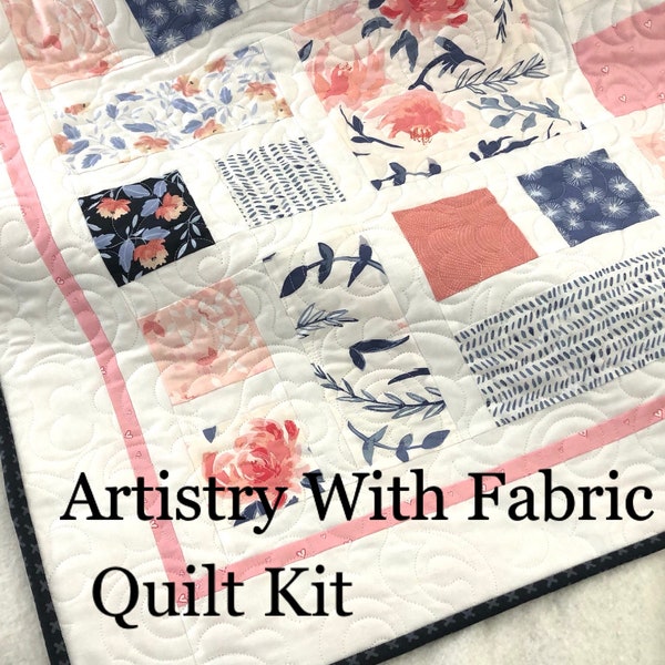 Quilt Kit—Restocked—Pretty Pink Peonies—40x40