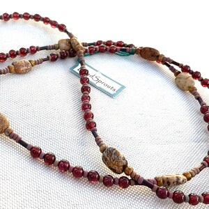 Garnet and Picture Jasper eyeglass keeper