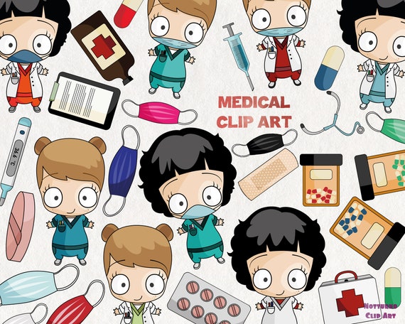 cute nurse and medical clipart