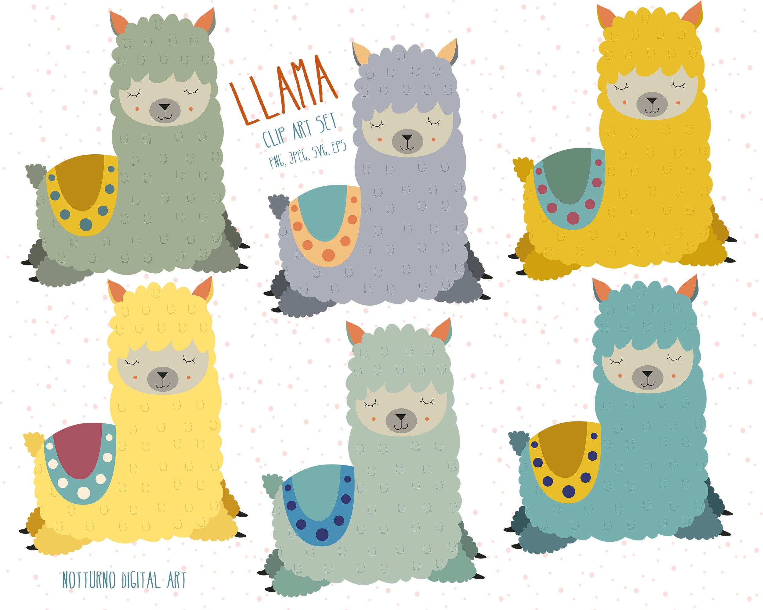 Download Free Llama Svg Digital Clipart Set Clipart Instant Download Etsy SVG DXF Cut File