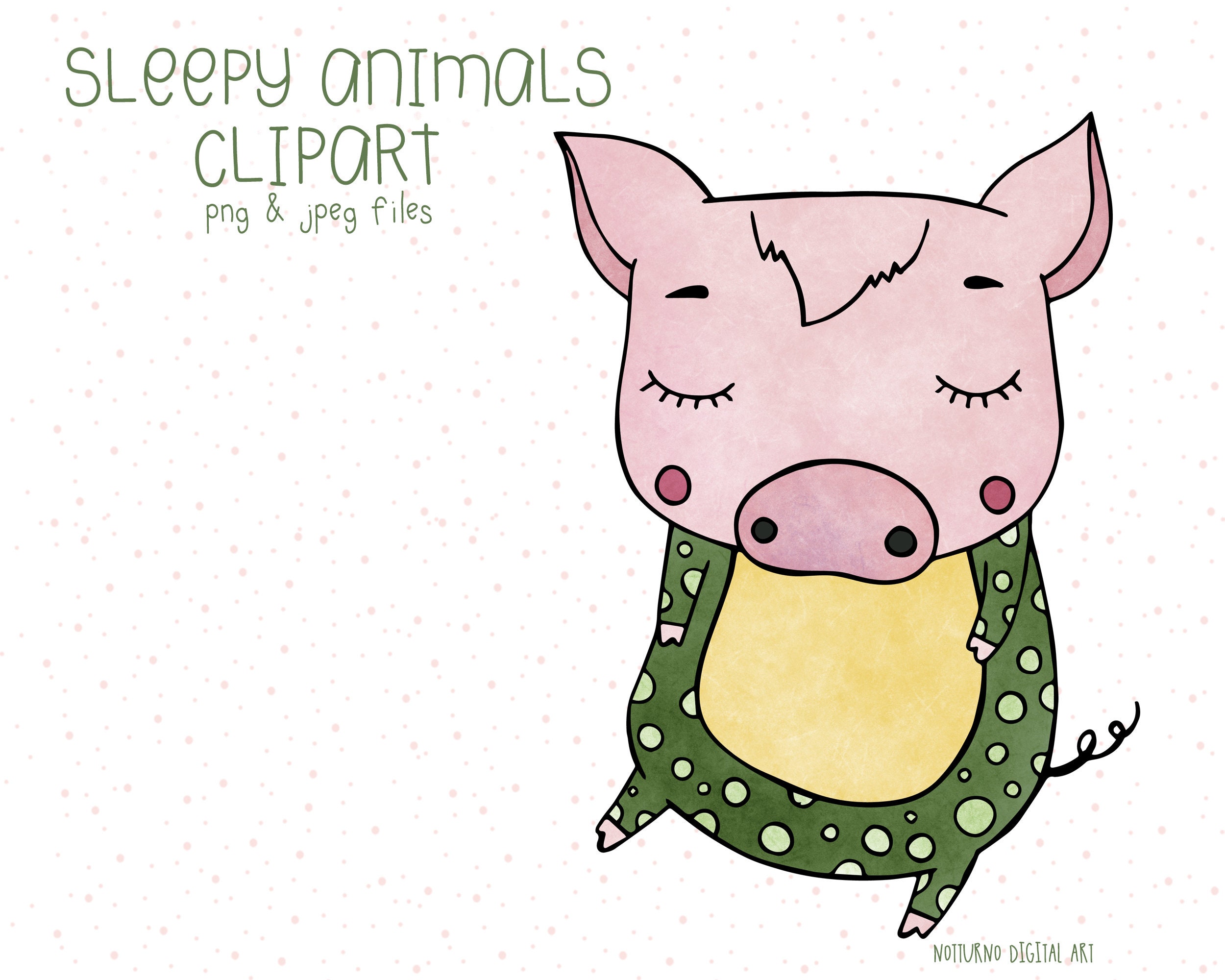 Cute baby animal digital clipart set. Set of 6 digital clipart | Etsy