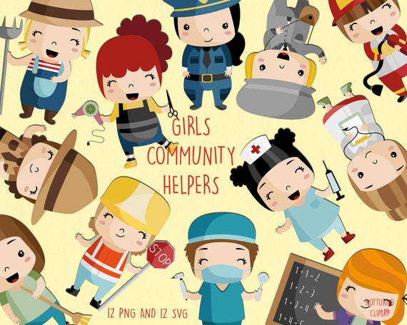 Community Helpers SVG Set of 12 Instant Download Clip Art - Etsy