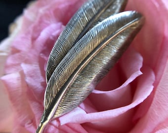 Vintage Sterling Silver Feathers Pin/Brooch