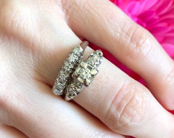 Vintage 14K White Gold Bridal Set (size 6.25 US)