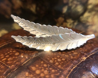 Vintage Sterling Silver Double Leaf Pin/Brooch