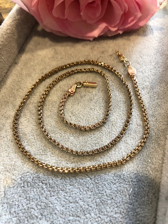 Vintage 10k Yellow Gold Double Link Necklace