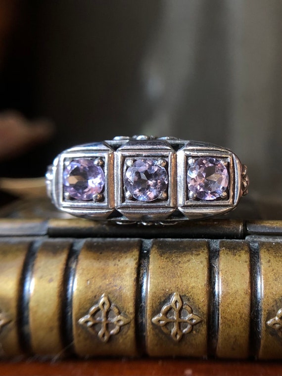 1950’s Sterling Silver and Amethyst Floral Filigre