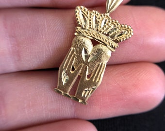 14k Yellow Gold Claddagh Pendant