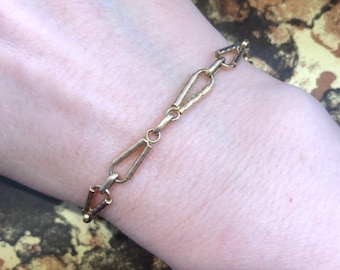 Vintage 9k Yellow Gold European Link Bracelet