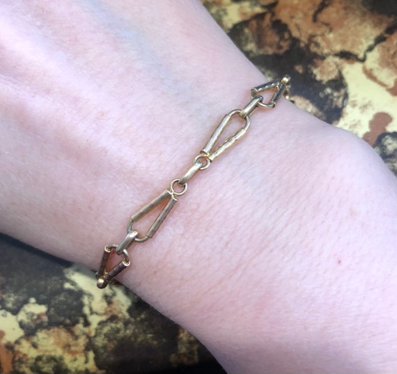 Vintage 9k Yellow Gold European Link Bracelet - image 1