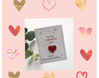 Seja meu namorado - Broche de esmalte com coração vermelho