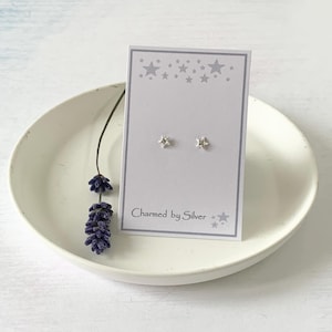 Sterling Silver Mini Cubic Zirconia Star Stud Earrings