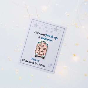 Pink Suitcase Enamel Pin Badge - Let’s just pack up & explore