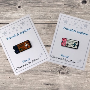 Travel Ticket Enamel Pin Badge - Travel & Explore