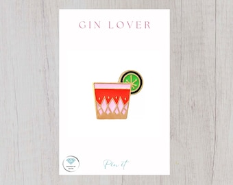 Badge en émail pour gin - GIN LOVER
