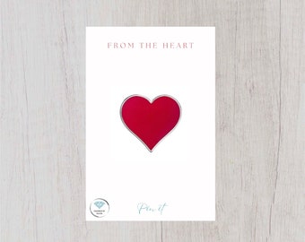 Broche de esmalte com coração vermelho - do coração