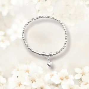 A perfect gift - A Sterling Silver Puffed Heart Charm Bracelet