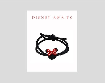 Pulsera tejida con mensaje de Minnie o Mickey Mouse de Disney - Disney Awaits