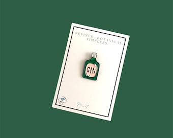 Gin Enamel Pin Badge - Refined. Botanical. Timeless.