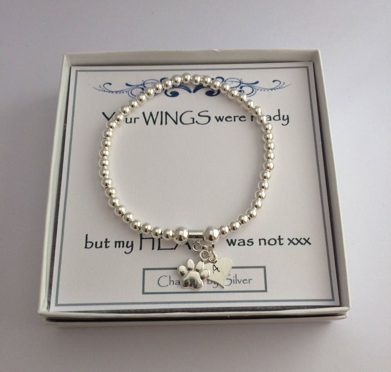 Keepsake Remembrance Sterling Silver Bead Stretch Bracelet Dog Etsy UK