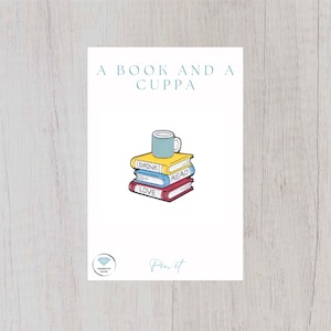 Book Enamel Pin Badge - A book and a cuppa