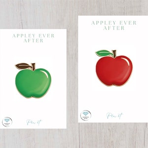 Gorgeous Red or Green Apple Enamel Pin Badge - Appley ever after