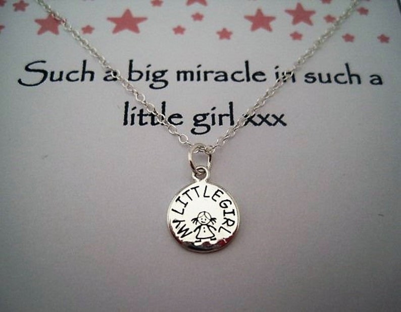 Sterling Silver Little Girl Charm Necklace a Perfect Gift for a New Mum